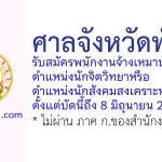 ศาลจังหวัดพัทลุง รับสมัครพนักงานจ้างเหมาบริการ ตำแหน่งนักจิตวิทยาหรือนักสังคมสงเคราะห์