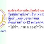 ศูนย์ส่งเสริมการเรียนรู้ระดับอำเภอศรีมหาโพธิ รับสมัครพนักงานจ้างเหมาบริการ ตำแหน่งบรรณารักษ์