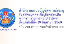 สำนักงานตรวจบัญชีสหกรณ์สระบุรี รับสมัครบุคคลเพื่อเลือกสรรเป็นพนักงานราชการทั่วไป 2 อัตรา
