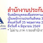สำนักงานประกันสังคม รับสมัครบุคคลเพื่อสรรหาและเลือกสรรเป็นพนักงานประกันสังคม 30 อัตรา