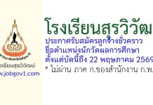 โรงเรียนสุรวิวัฒน์ รับสมัครลูกจ้างชั่วคราว ตำแหน่งนักวัดผลการศึกษา