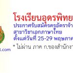 โรงเรียนอุดรพิทยานุกูล รับสมัครครูอัตราจ้าง สาขาวิชาเอกภาษาไทย