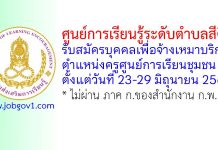 ศูนย์การเรียนรู้ระดับตำบลสีคิ้ว รับสมัครบุคคลเพื่อจ้างเหมาบริการ ตำแหน่งครูศูนย์การเรียนชุมชน