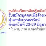 ศูนย์ส่งเสริมการเรียนรู้ระดับอำเภอโนนไทย รับสมัครบุคคลเพื่อจ้างเหมาบริการ ตำแหน่งครูศูนย์การเรียนชุมชน