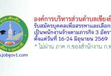 องค์การบริหารส่วนตำบลเชียงยืน รับสมัครบุคคลเพื่อสรรหาและเลือกสรรเป็นพนักงานจ้างตามภารกิจ 3 อัตรา