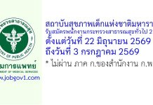 สถาบันสุขภาพเด็กแห่งชาติมหาราชินี รับสมัครพนักงานกระทรวงสาธารณสุขทั่วไป 2 อัตรา