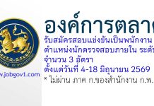 องค์การตลาด รับสมัครสอบแข่งขันเป็นพนักงาน ตำแหน่งนักตรวจสอบภายใน ระดับ 4 จำนวน 3 อัตรา
