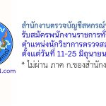 สำนักงานตรวจบัญชีสหกรณ์หนองบัวลำภู รับสมัครพนักงานราชการทั่วไป ตำแหน่งนักวิชาการตรวจสอบบัญชี