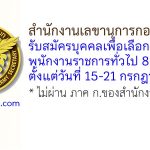 สำนักงานเลขานุการกองทัพบก รับสมัครบุคคลเพื่อเลือกสรรเป็นพนักงานราชการทั่วไป 8 อัตรา