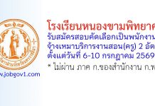 โรงเรียนหนองขามพิทยาคม รับสมัครสอบคัดเลือกเป็นพนักงานจ้างเหมาบริการงานสอน(ครู) 2 อัตรา