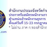 สำนักงานประมงจังหวัดกำแพงเพชร รับสมัครพนักงานราชการทั่วไป ตำแหน่งเจ้าพนักงานธุรการ
