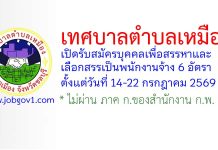 เทศบาลตำบลเหมือง รับสมัครบุคคลเพื่อสรรหาและเลือกสรรเป็นพนักงานจ้าง 6 อัตรา