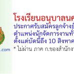 โรงเรียนอนุบาลนครปฐม รับสมัครลูกจ้างชั่วคราว ตำแหน่งนักจัดการงานทั่วไป