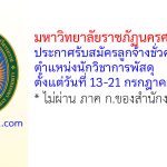 มหาวิทยาลัยราชภัฏนครศรีธรรมราช รับสมัครลูกจ้างชั่วคราว ตำแหน่งนักวิชาการพัสดุ