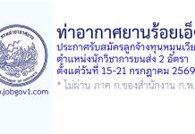 ท่าอากาศยานร้อยเอ็ด รับสมัครลูกจ้างทุนหมุนเวียน ตำแหน่งนักวิชาการขนส่ง 2 อัตรา