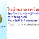 โรงเรียนสกลราชวิทยานุกูล รับสมัครตำแหน่งครูอัตราจ้าง สาขาวิชาเอกเคมี