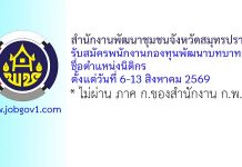 สำนักงานพัฒนาชุมชนจังหวัดสมุทรปราการ รับสมัครพนักงานกองทุนพัฒนาบทบาทสตรี ตำแหน่งนิติกร