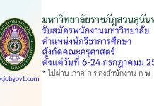 มหาวิทยาลัยราชภัฏสวนสุนันทา รับสมัครพนักงานมหาวิทยาลัย ตำแหน่งนักวิชาการศึกษา สังกัดคณะครุศาสตร์