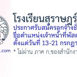 โรงเรียนสุราษฎร์พิทยา รับสมัครลูกจ้างชั่วคราว ตำแหน่งเจ้าหน้าที่พัสดุ