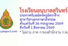 โรงเรียนอนุบาลสุรินทร์ รับสมัครครูอัตราจ้าง สาขาวิชาเอกภาษาอังกฤษ