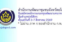 สำนักงานพัฒนาชุมชนจังหวัดยโสธร รับสมัครพนักงานกองทุนพัฒนาบทบาทสตรี ตำแหน่งนิติกร
