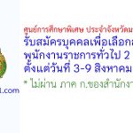 ศูนย์การศึกษาพิเศษ ประจำจังหวัดมหาสารคาม รับสมัครบุคคลเพื่อเลือกสรรเป็นพนักงานราชการทั่วไป 2 อัตรา