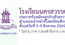 โรงเรียนนครสวรรค์ รับสมัครลูกจ้างชั่วคราว ตำแหน่งเจ้าหน้าที่โสตทัศนศึกษา