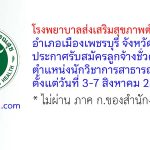โรงพยาบาลส่งเสริมสุขภาพตำบลบ้านกุ่ม รับสมัครลูกจ้างชั่วคราว ตำแหน่งนักวิชาการสาธารณสุข